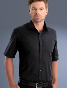 Style 837 Charcoal – Men's Slim Fit Short Sleeve Dark Stripe