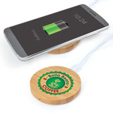 Arc Round Bamboo Wireless Charger - LL0220