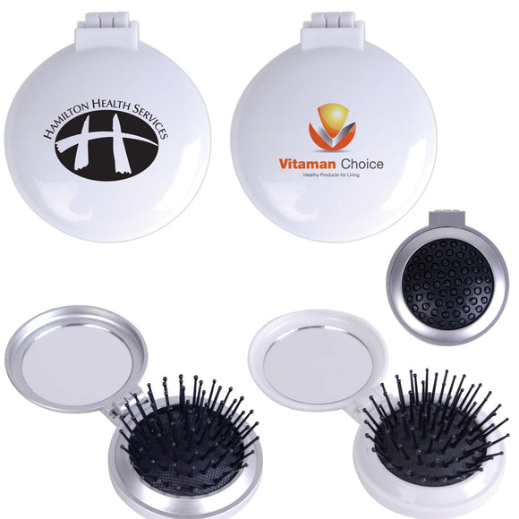 Compact Pop Up Brush / Mirror Set - LL1634