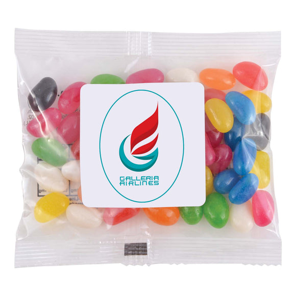 Assorted Colour Mini Jelly Beans in 50 Gram Cello Bag - LL31470