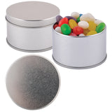 Assorted Colour Mini Jelly Beans in Silver Round Tin - LL3402