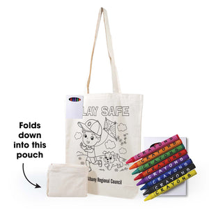 Get Crafty Folding Calico Bag and Crayons - LL531