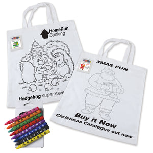 Colouring Short Handle Cotton Bag & Crayons - LL5520