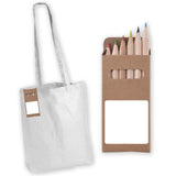 Colouring Long Handle Cotton Bag & Pencils - LL5524