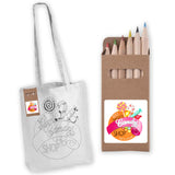 Colouring Long Handle Cotton Bag & Pencils - LL5524