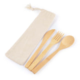 Miso Bamboo Cutlery Set in Calico Pouch - LL8794