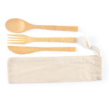 Miso Bamboo Cutlery Set in Calico Pouch - LL8794