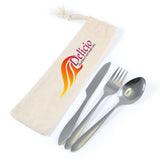 Banquet Cutlery Set in Calico Pouch - LL8798