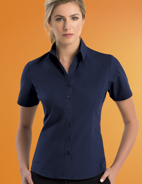 Style 501 Deep Blue – Women's Slim Fit Short Sleeve Poplin