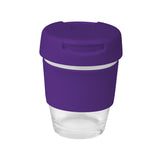 8oz/235ml Glass Karma Kup with Plastic Flip Lid - G1800