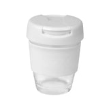 8oz/235ml Glass Karma Kup with Plastic Flip Lid - G1800