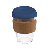 12oz/340ml Glass Karma Kup Cork Band Silicon lid - G1945