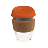 12oz/340ml Glass Karma Kup Cork Band Silicon lid - G1945