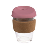 12oz/340ml Glass Karma Kup Cork Band Silicon lid - G1945