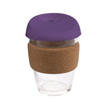 12oz/340ml Glass Karma Kup Cork Band Silicon lid - G1945