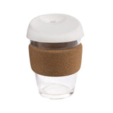 12oz/340ml Glass Karma Kup Cork Band Silicon lid - G1945