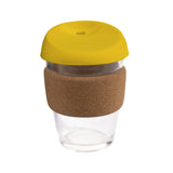 12oz/340ml Glass Karma Kup Cork Band Silicon lid - G1945