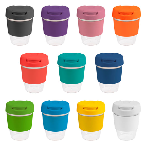 8oz/235ml Clear Plastic Karma Kup Plastic Flip Lid - G1955