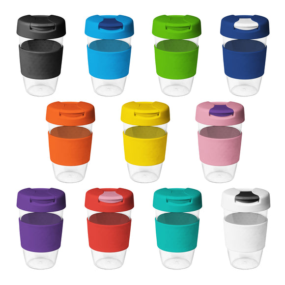 16oz/535ml Clear Plastic Karma Kup with Plastic Flip Lid - G1957