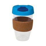 16oz/535ml Clear Plastic Karma Kup Cork Band Plastic Flip Lid - G1967