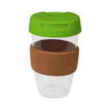 16oz/535ml Clear Plastic Karma Kup Cork Band Plastic Flip Lid - G1967