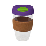 16oz/535ml Clear Plastic Karma Kup Cork Band Plastic Flip Lid - G1967