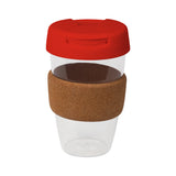 16oz/535ml Clear Plastic Karma Kup Cork Band Plastic Flip Lid - G1967