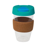 16oz/535ml Clear Plastic Karma Kup Cork Band Plastic Flip Lid - G1967