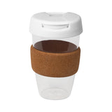 16oz/535ml Clear Plastic Karma Kup Cork Band Plastic Flip Lid - G1967