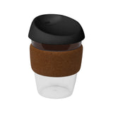 12oz/340ml Clear Plastic Karma Kup Cork Band Silicon Lid - G1969