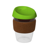 12oz/340ml Clear Plastic Karma Kup Cork Band Silicon Lid - G1969