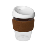 12oz/340ml Clear Plastic Karma Kup Cork Band Silicon Lid - G1969