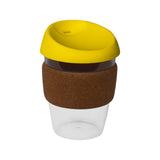 12oz/340ml Clear Plastic Karma Kup Cork Band Silicon Lid - G1969