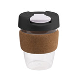 12oz/340ml Clear Plastic Karma Kup Cork Band Plastic Flip Lid - G1970