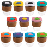 12oz/340ml Clear Plastic Karma Kup Cork Band Plastic Flip Lid - G1970