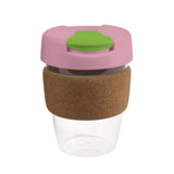 12oz/340ml Clear Plastic Karma Kup Cork Band Plastic Flip Lid - G1970