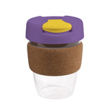 12oz/340ml Clear Plastic Karma Kup Cork Band Plastic Flip Lid - G1970