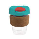 12oz/340ml Clear Plastic Karma Kup Cork Band Plastic Flip Lid - G1970