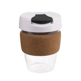 12oz/340ml Clear Plastic Karma Kup Cork Band Plastic Flip Lid - G1970