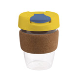 12oz/340ml Clear Plastic Karma Kup Cork Band Plastic Flip Lid - G1970